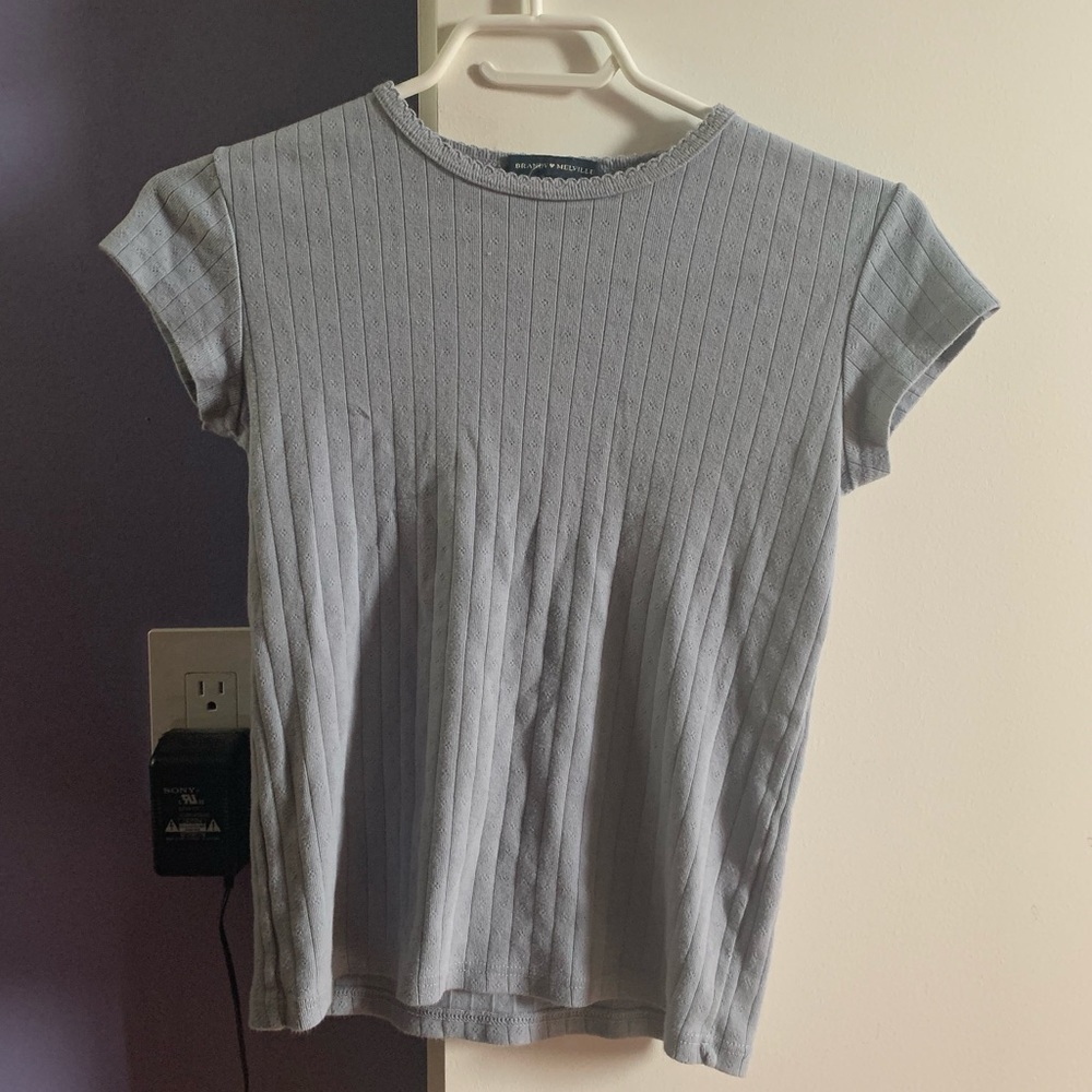Brandy Melville pointelle/eyelet baby tee